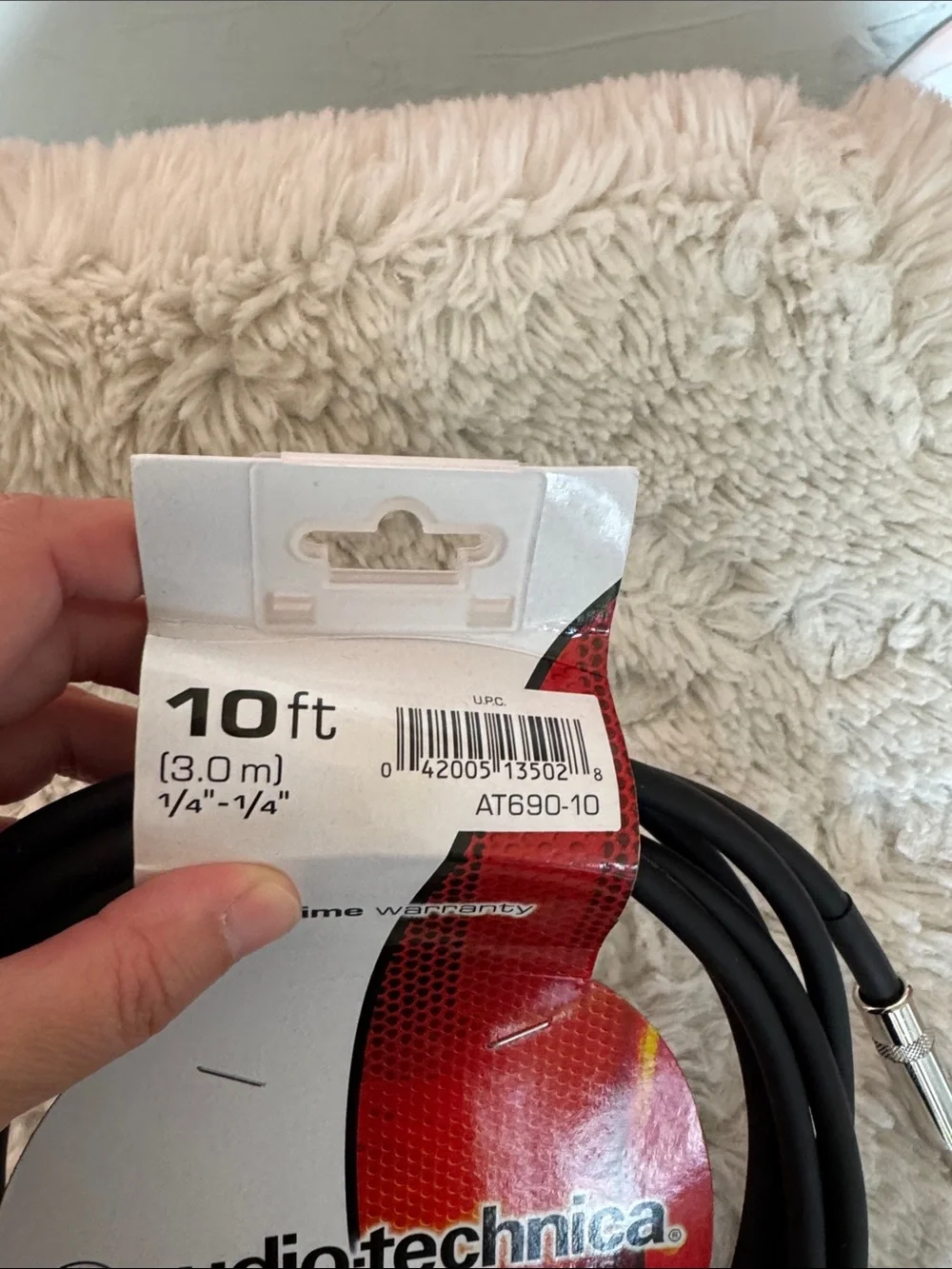 Audio-Technica Black Speaker Cable with 1/4